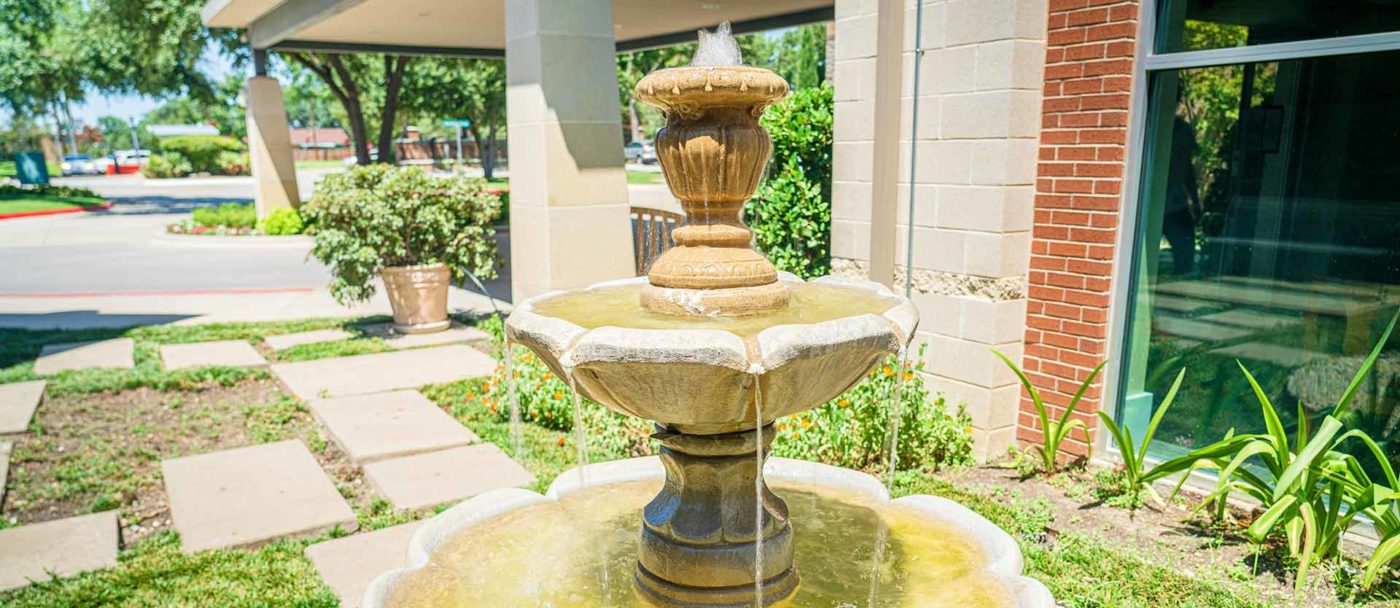 Our meditation fountain is the perfect place for contemplation.