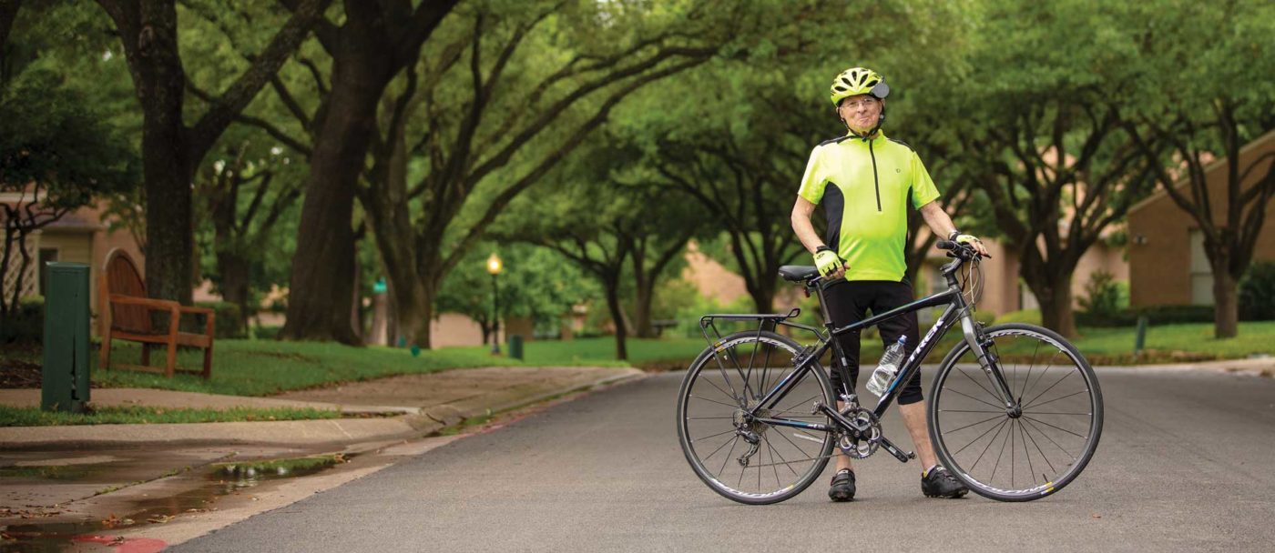 Retired gentleman cycling